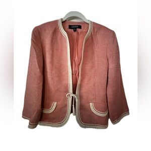 Kasper Pink and Cream Blazer Tailored Suit Jacket